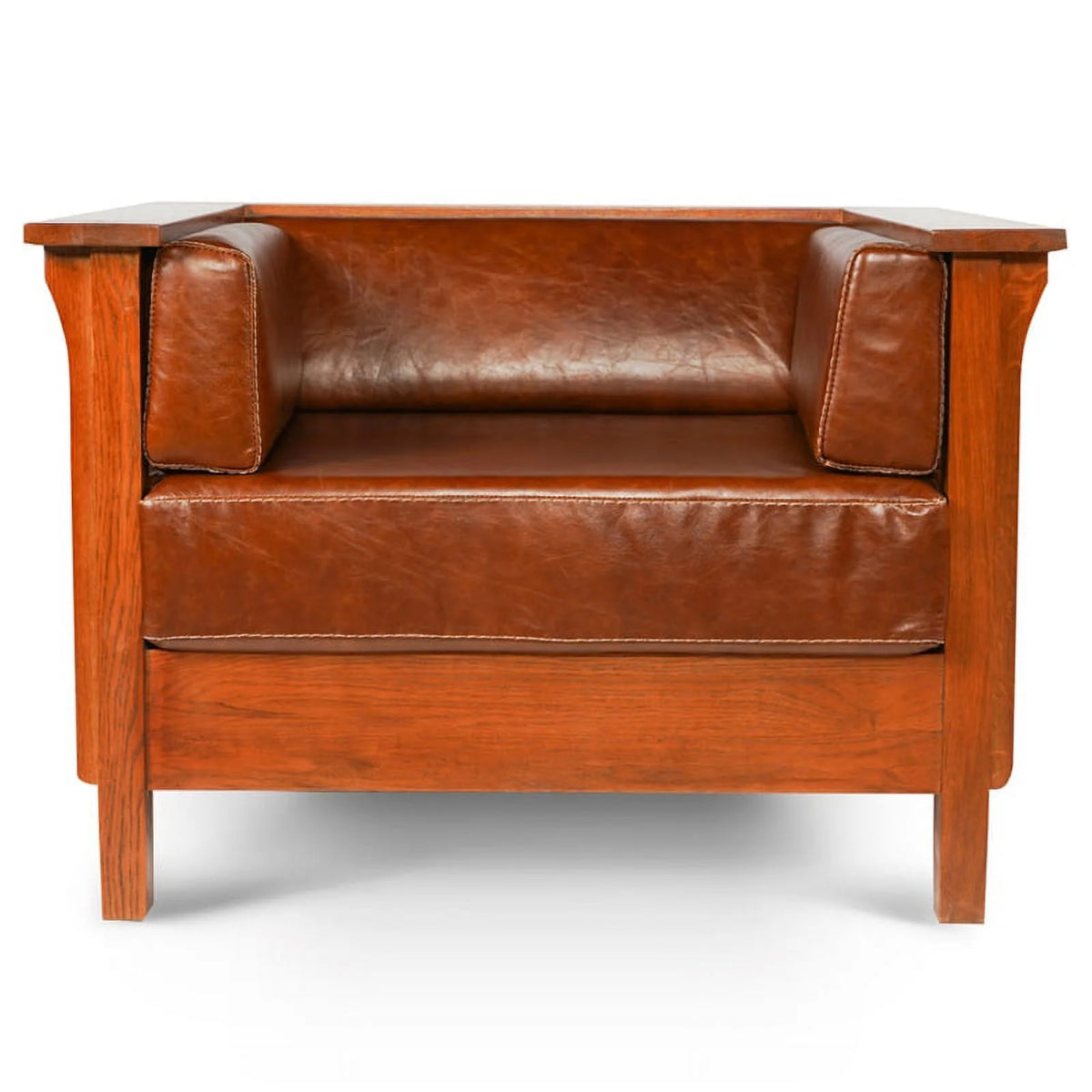 Leather Slat Side Arm Chair M2903