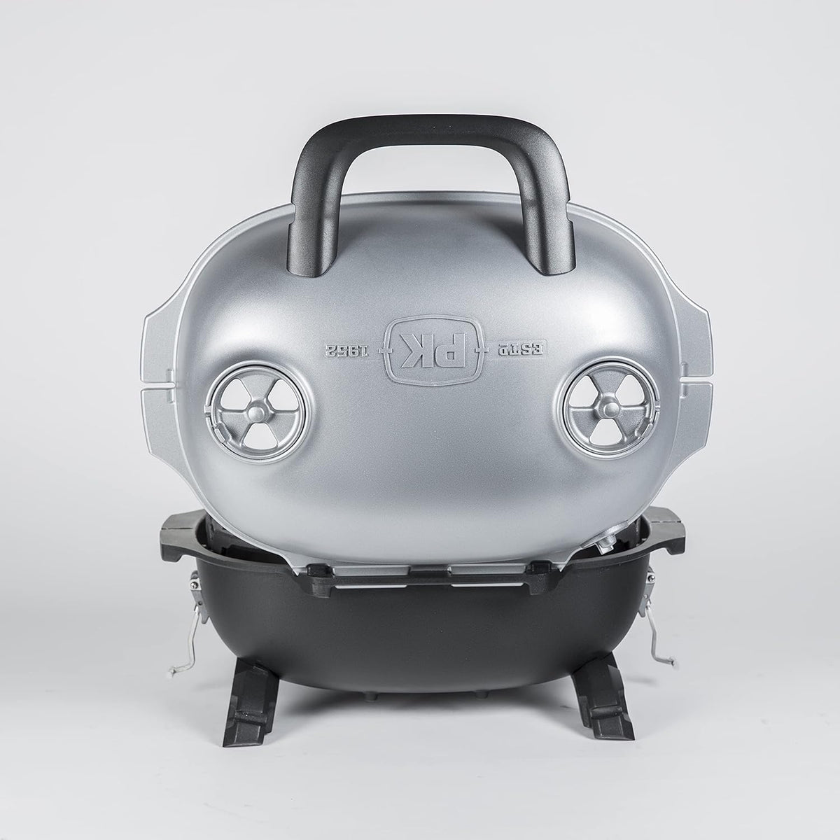 Portable Charcoal BBQ Grill and Smoker with Lid, Cast Iron Aluminum Outdoor Cooking Mini Barbecue Grills, Grey R7259