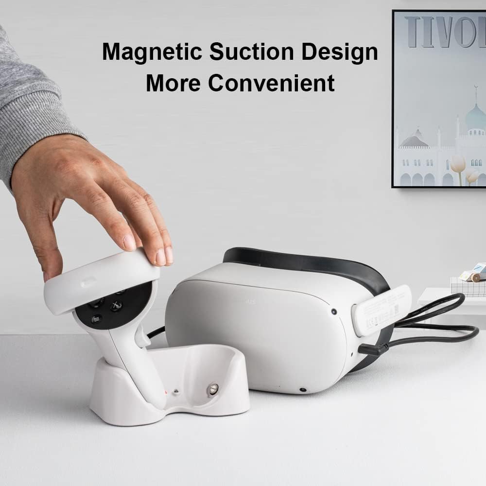 Oculus Quest 2 Charger Dock Station with 2 Rechargeable Batteries J555