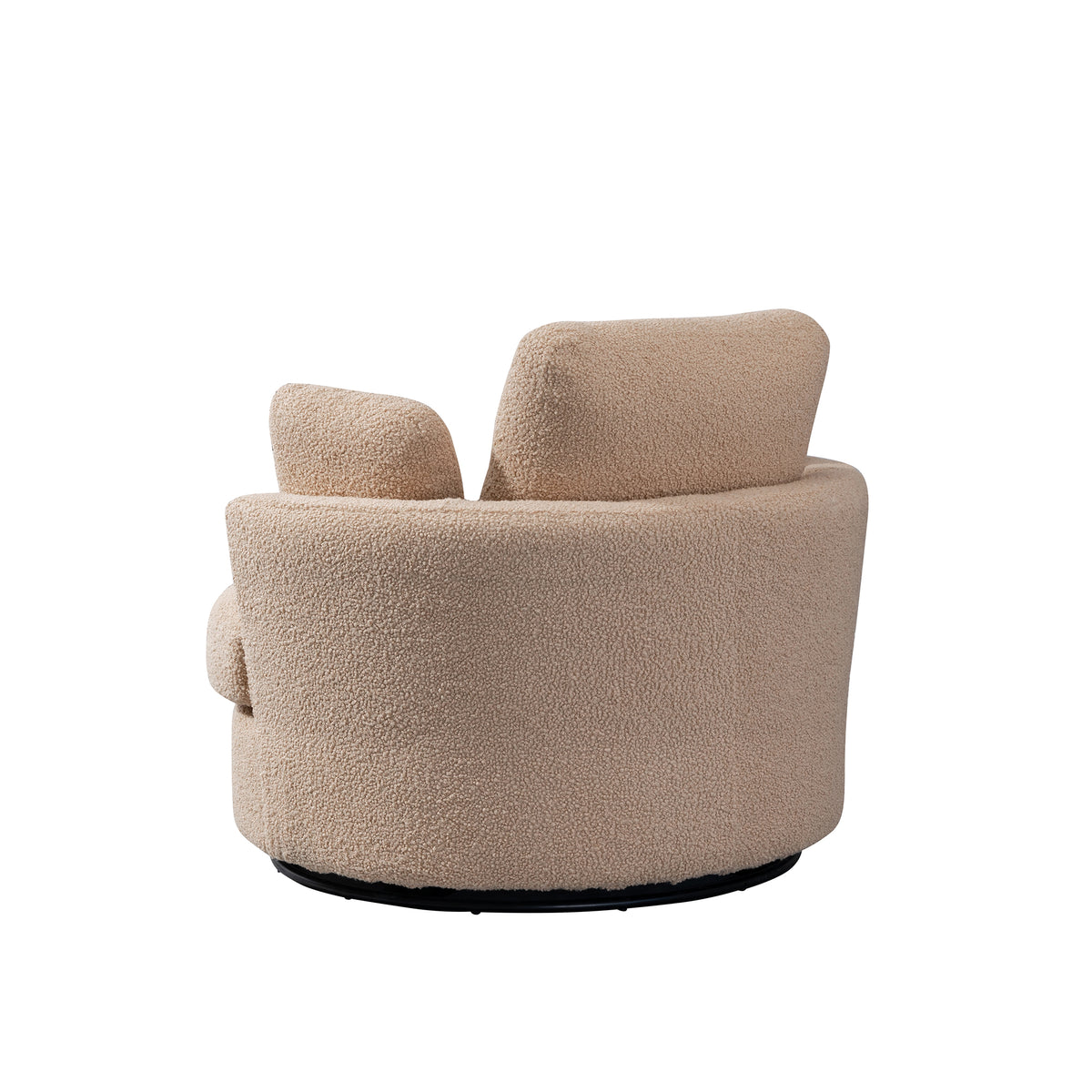 Light Camel Swivel Barrel Chair with 3 Pillows O82979