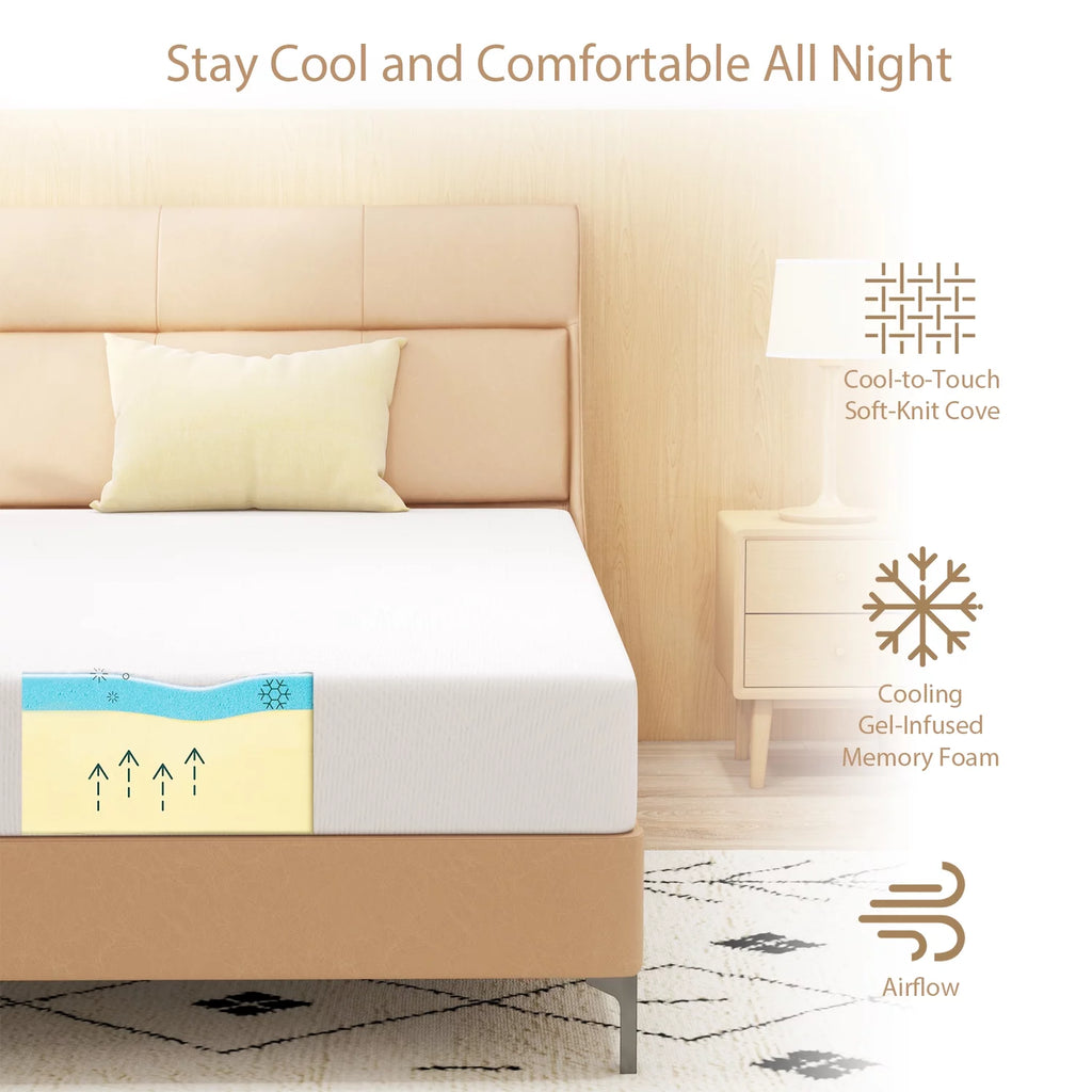 8 inch Twin Green Tea Gel Memory Foam Mattress U880