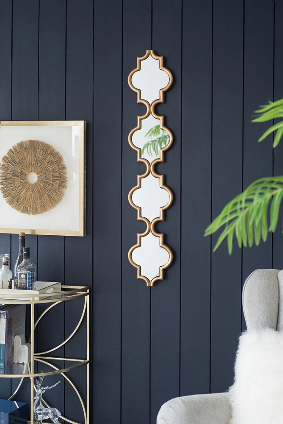 Gold Narrow Wall Mirror Z63313