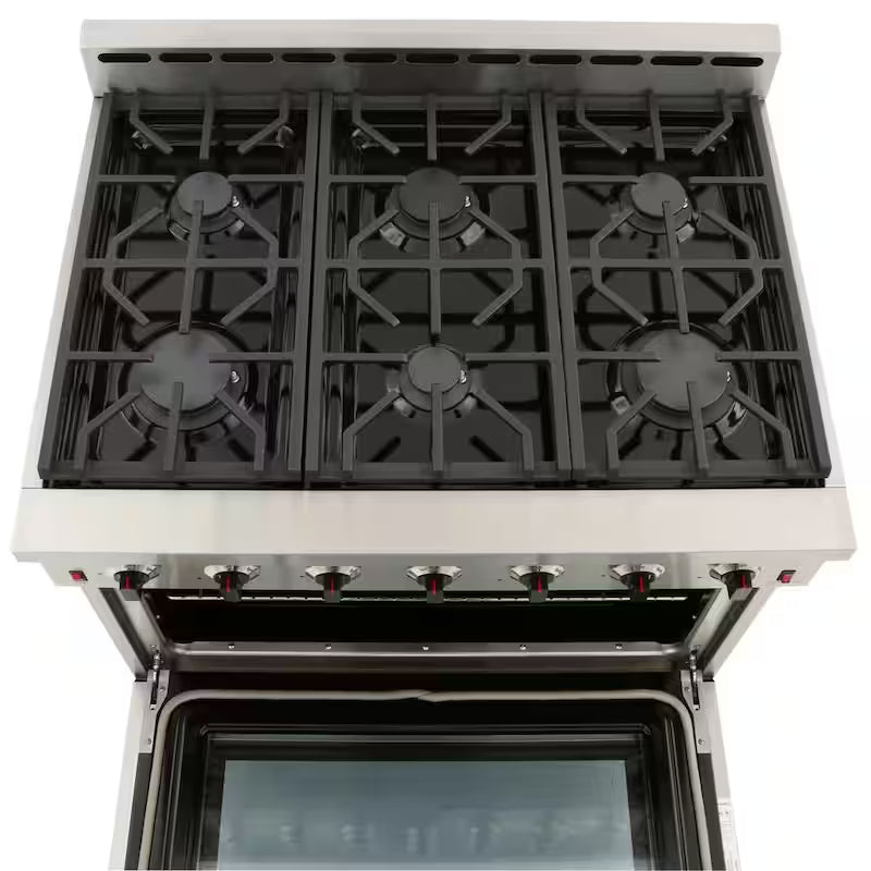 36 in. 5.5 cu. ft. Gas Range with Convection Oven in Stainless Steel B3980