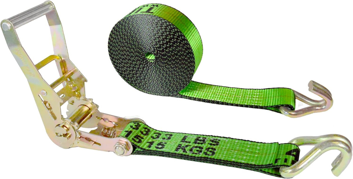 2” x 30’ Double Wire J Hook Ratchet Straps, 4 Pack P748675