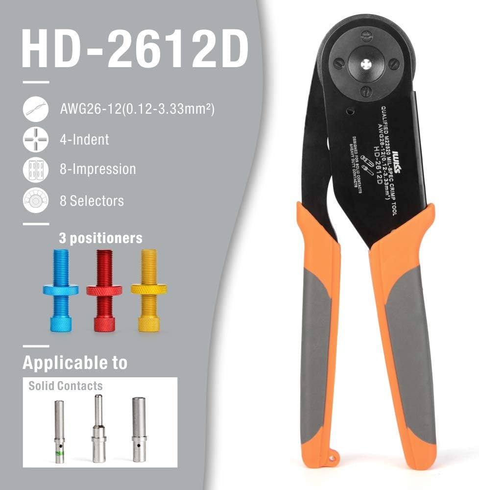 Solid Contacts Crimping Tool AWG 26-12 B992317