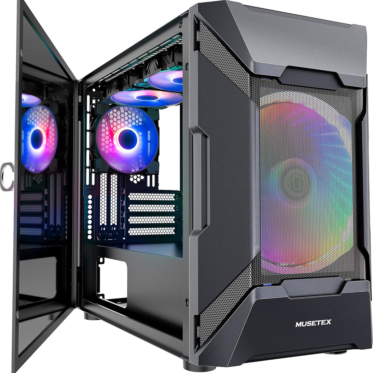 Micro-ATX Tower PC Case with 120MM ARGB Fans L3249