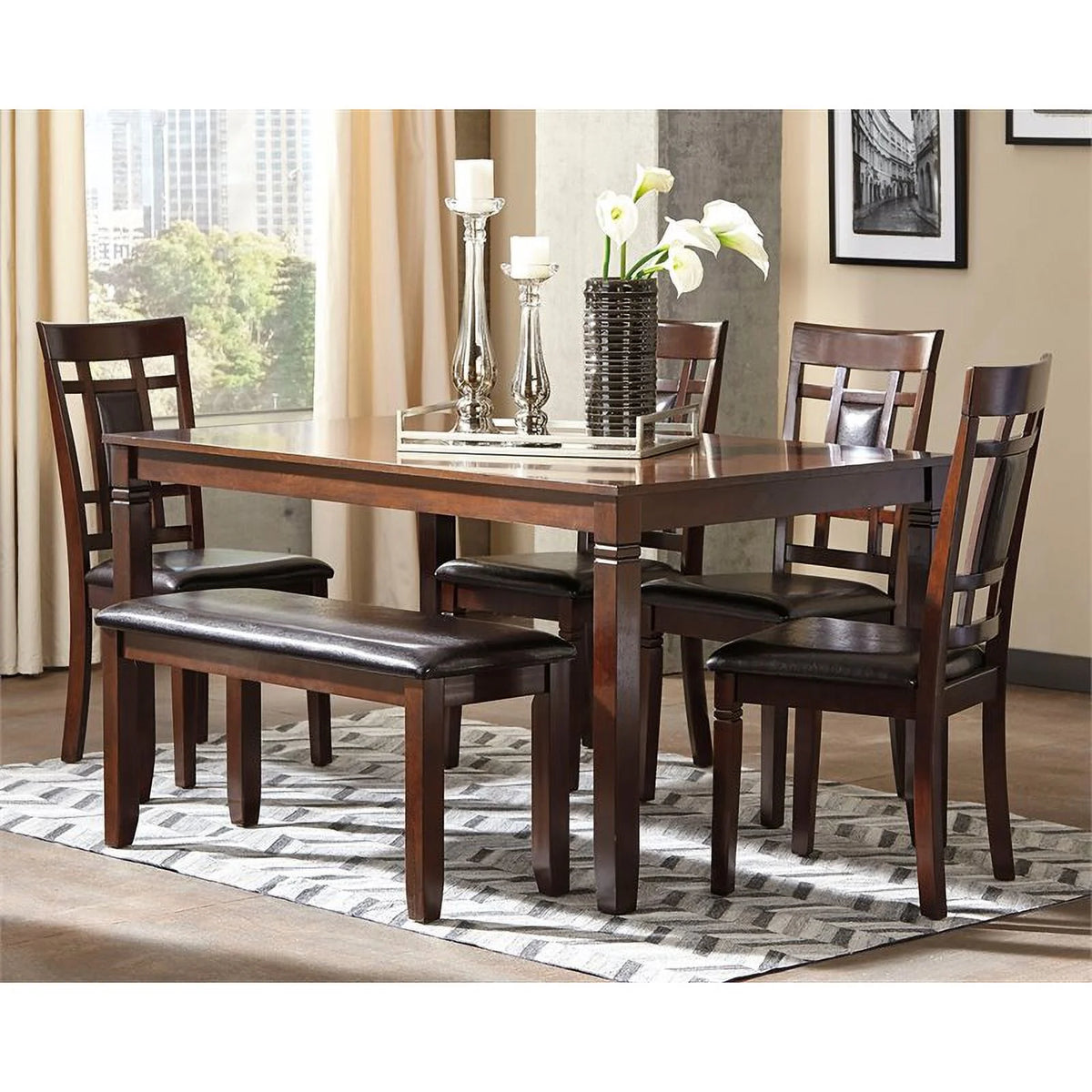 6-Piece Engineered Wood Dining Set in Brown K3073