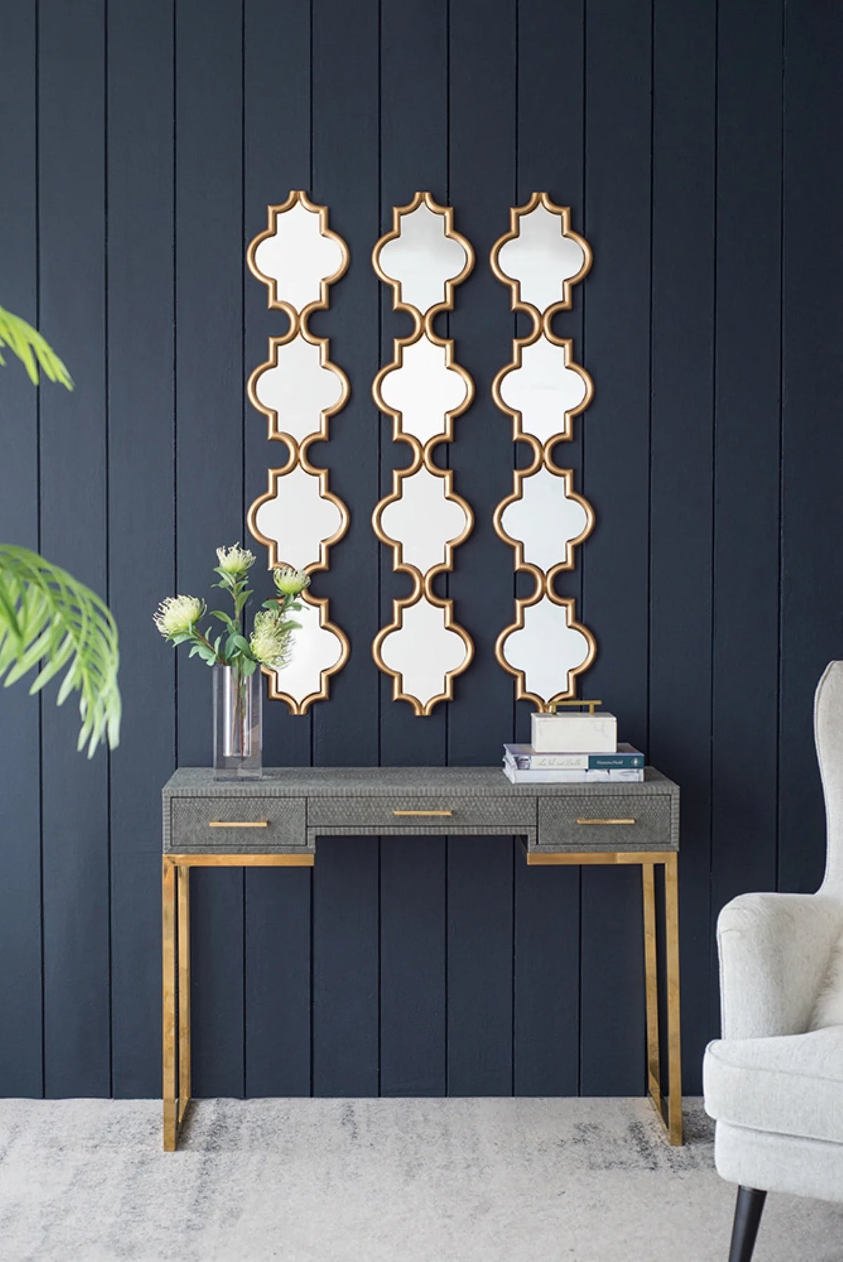Gold Narrow Wall Mirror Z63313