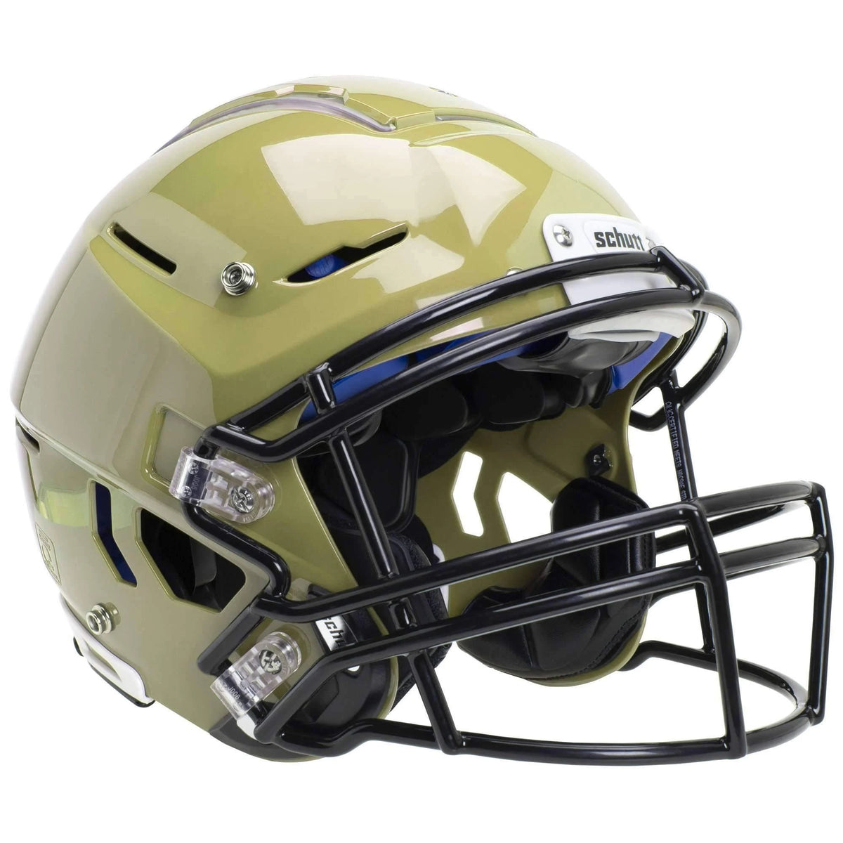 Metallic Vegas Gold Adult Football Helmet with Titanium Facemask X2191