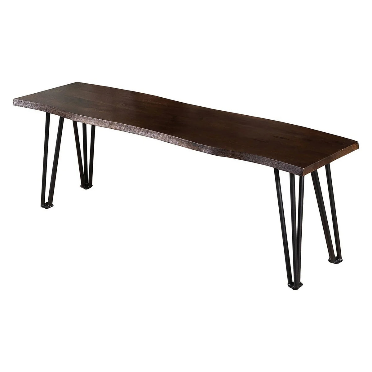 54 Inch Live Edge Brown Wood Dining Bench B506