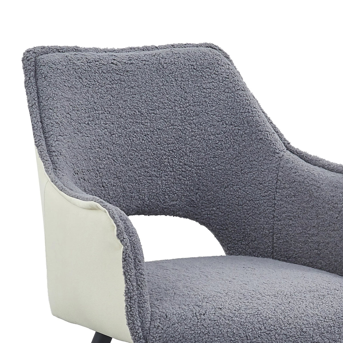23 in. Gray Fabric Black Metal Legs Dining Chair T9823