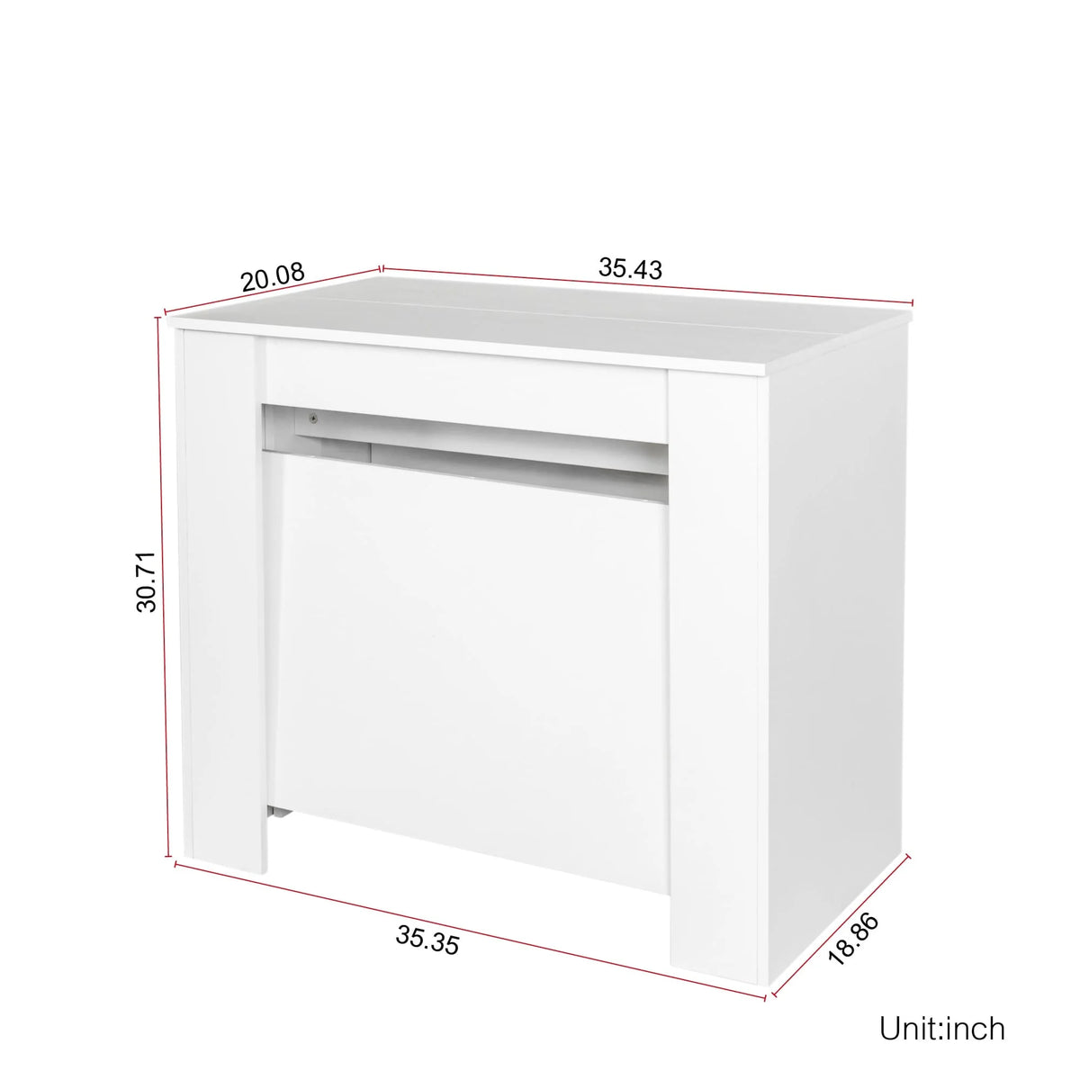 2 in 1 Extendable Console Table Dining Table for 4-8 People White P714