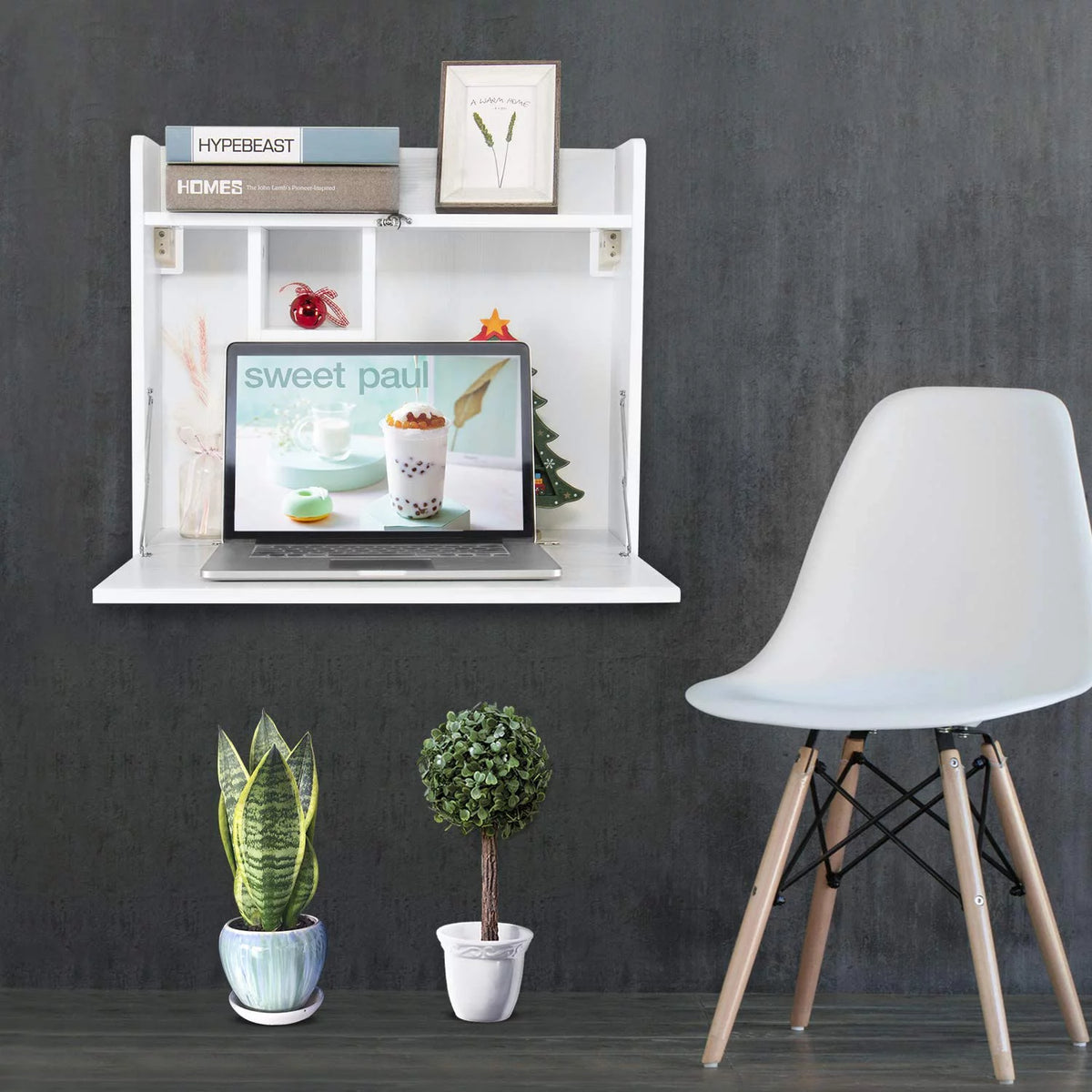 Wall Mounted Computer Desk White T848