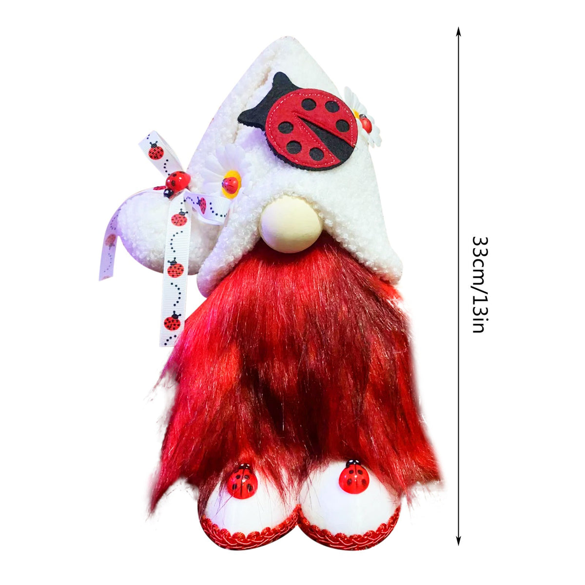 Ladybugs Daisy Gnome Holiday Ornament Doll Decorations D7409