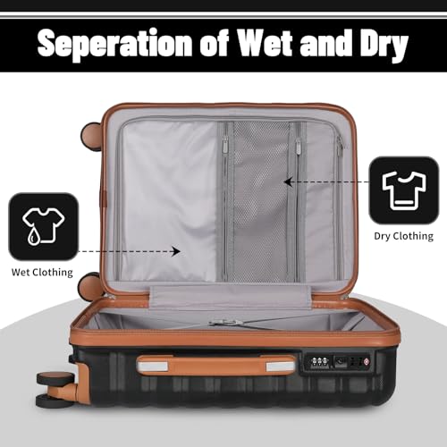 3-Piece Hardshell Luggage Set with Spinner Wheels, TSA Lock, Light Avocado Green (20+24+28 inch) H6610