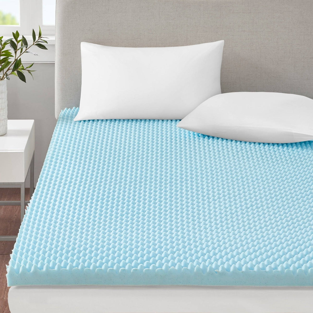 3-Inch Gel Memory Foam Topper Blue Cal King Q583
