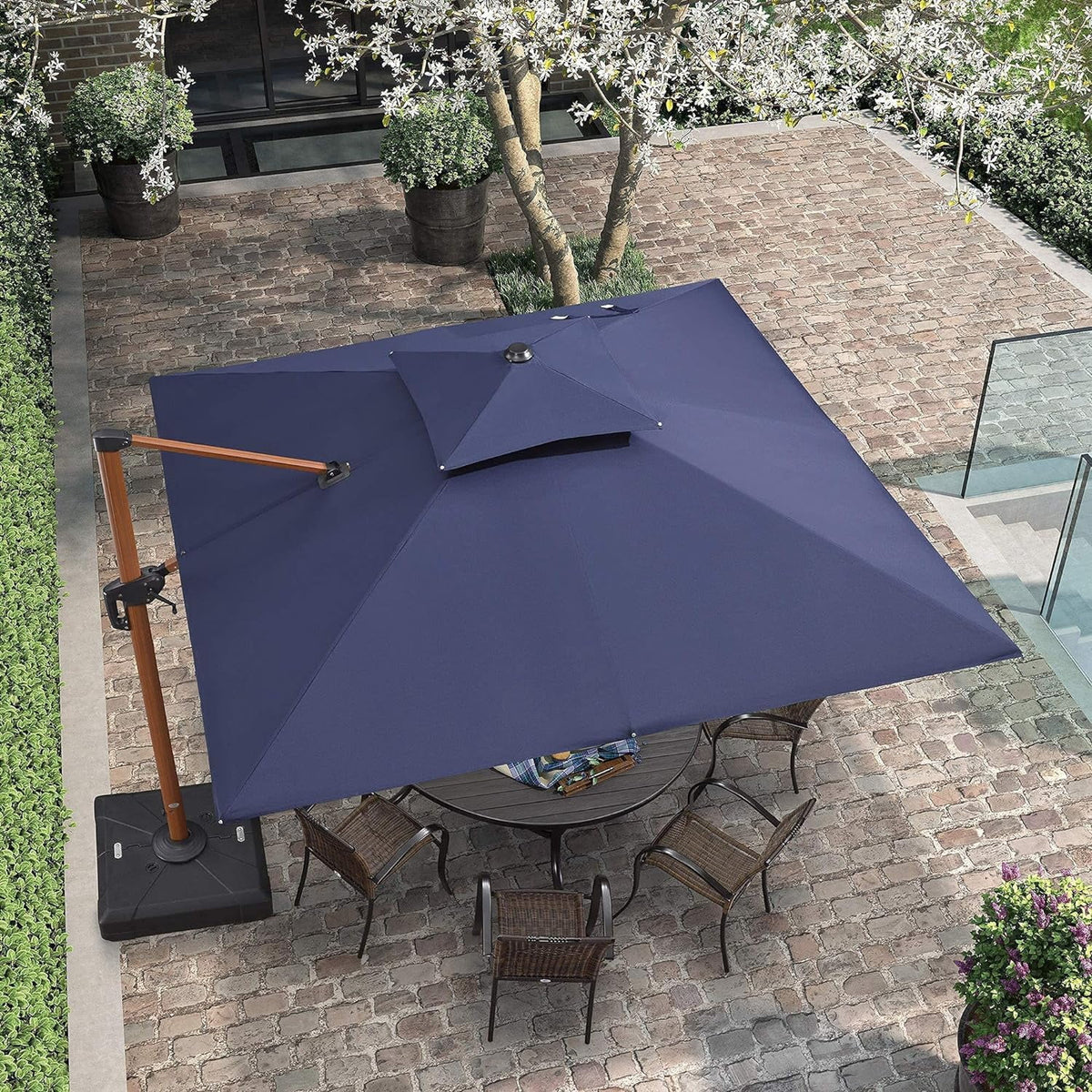 10ft Navy Blue Cantilever Patio Umbrella U575