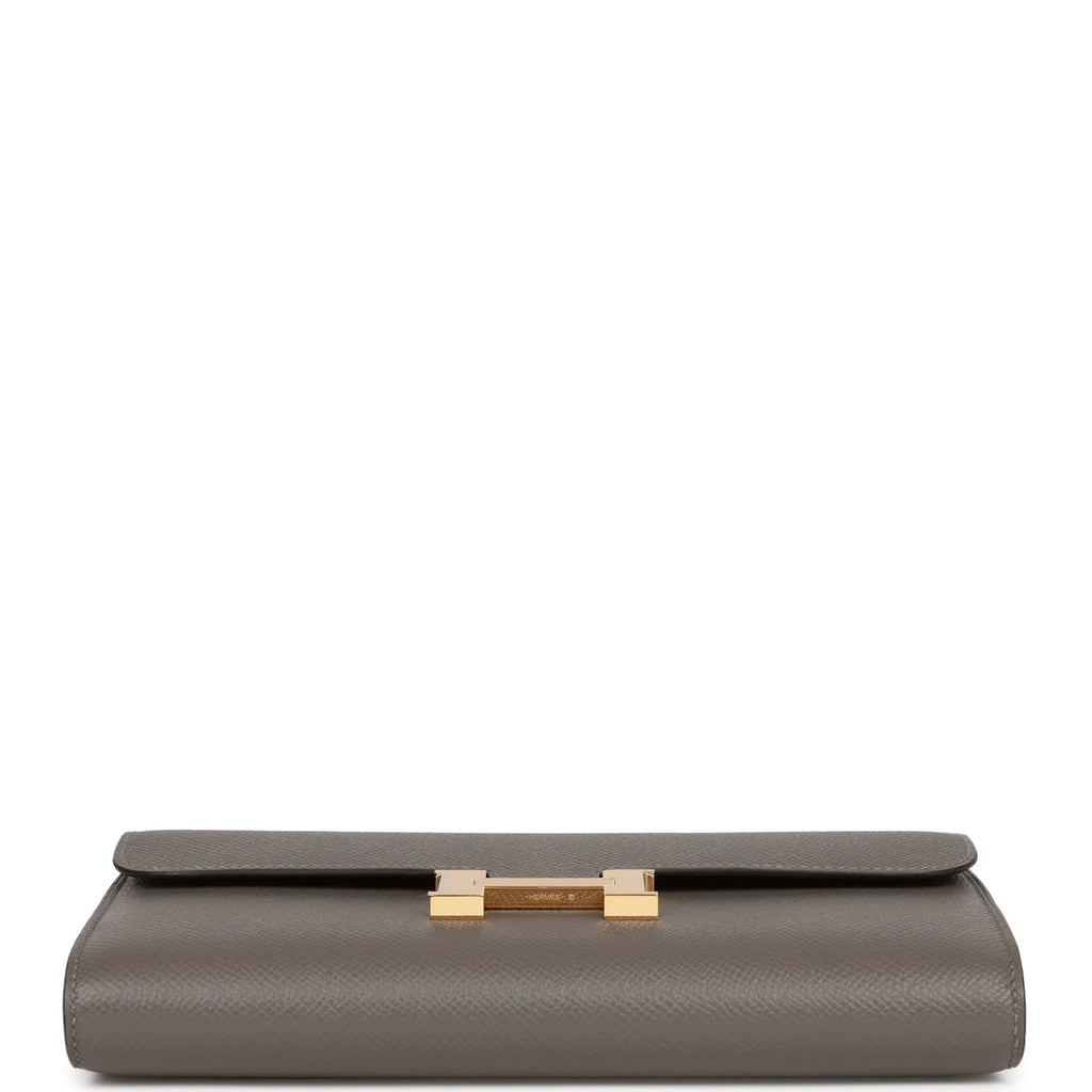 Wallet To Go Gris Meyer Epsom Gold Hardware I522289