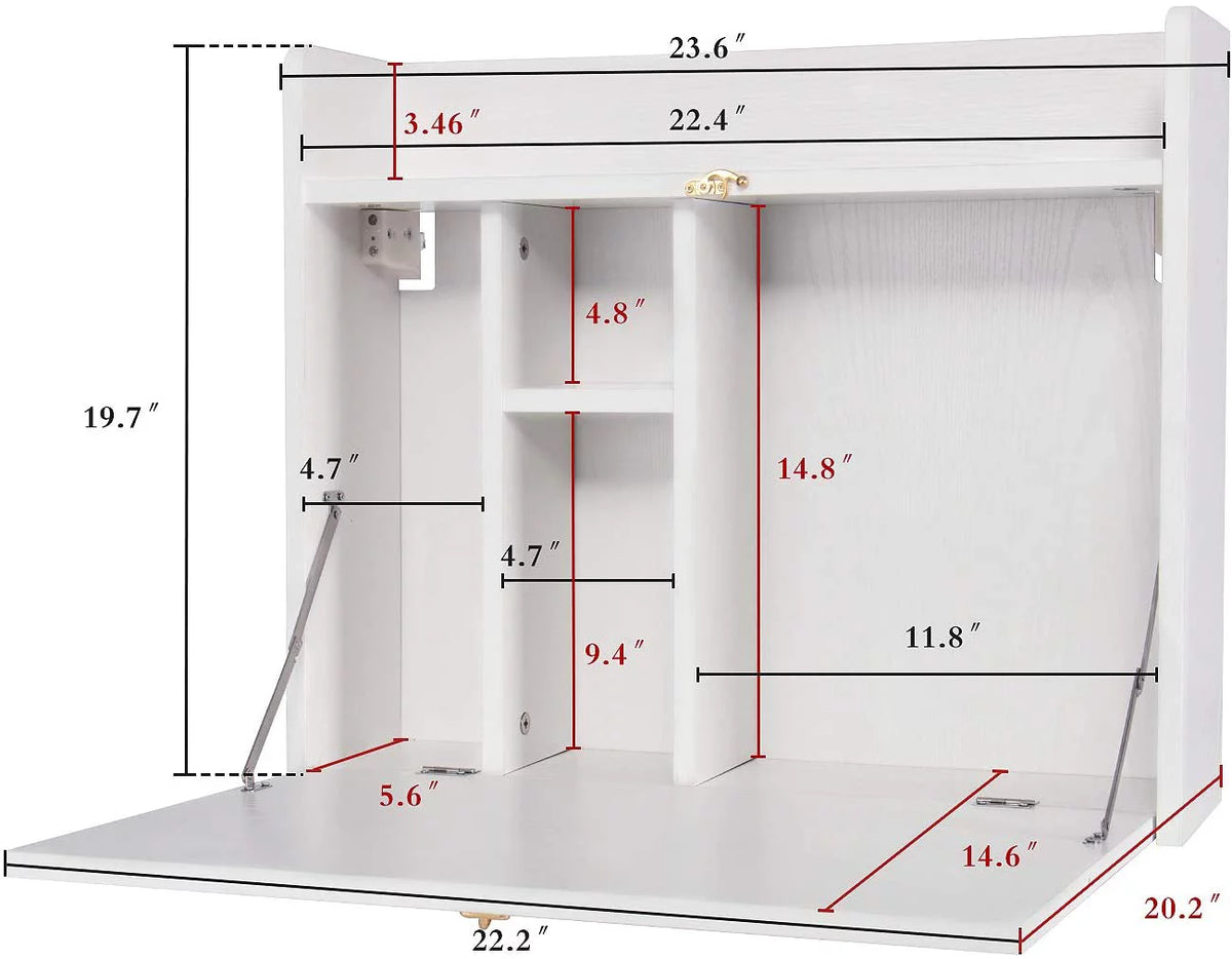 Wall Mounted Computer Desk White T848