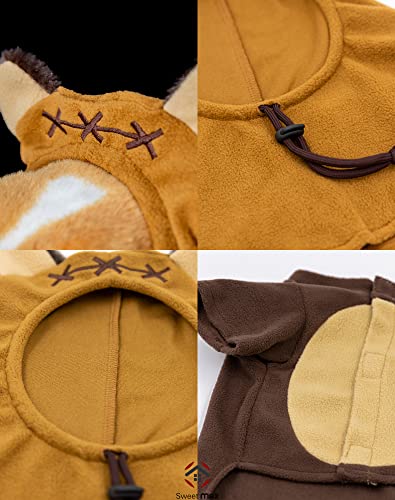 Pet Costume Ears Hat Sweater Furry Clothes for Dogs Cats Q326927