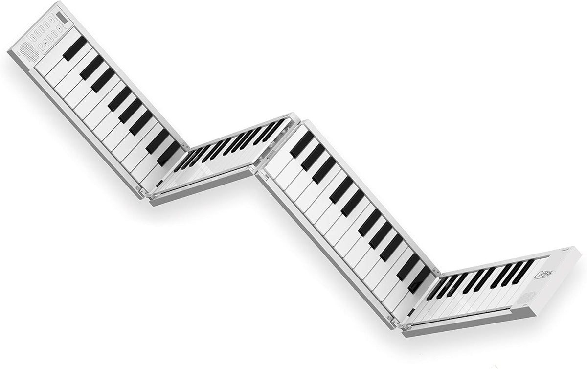White Portable Digital 88 Key Folding Piano Keyboard with Sustain Pedal and Storage Bag P78029