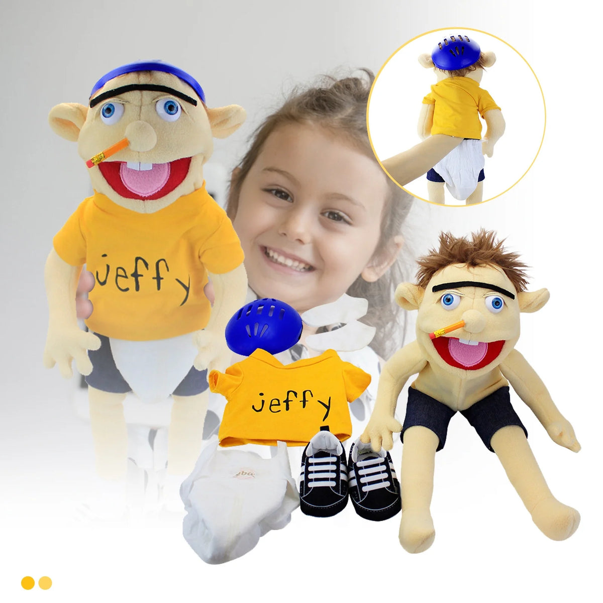 Jeffy Puppet Plush Toy, 24 Inches Hand Puppet C35649