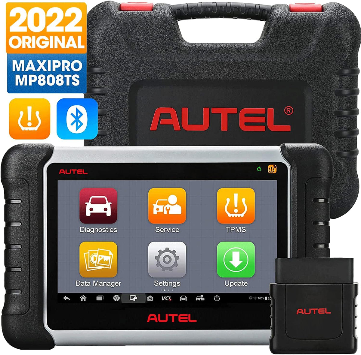 Autel MaxiPRO MP808 Automotive Diagnostic Scan Tool with All Systems Diagnoses, Bi-directional Control, 30+ Service Function, Key Coding and Injector Coding H488315