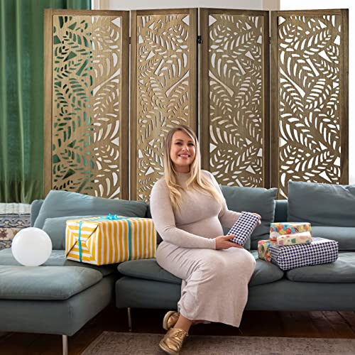6 Panel Freestanding Folding Room Divider Screen (Brown) R24946