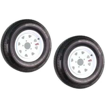 2-pk Trailer Tire on Rim St175/80r13 175/80 LRC 5 Hole Steel White Spoke Wheel A468251