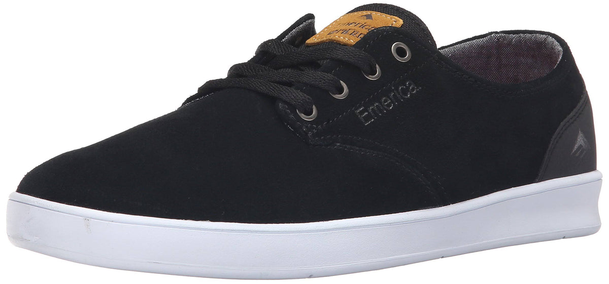 Black/Black/White Laced Shoes O933