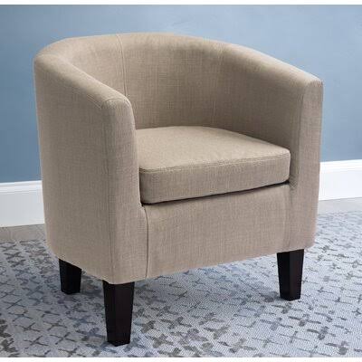 Beige Polyester Barrel Chair O5495