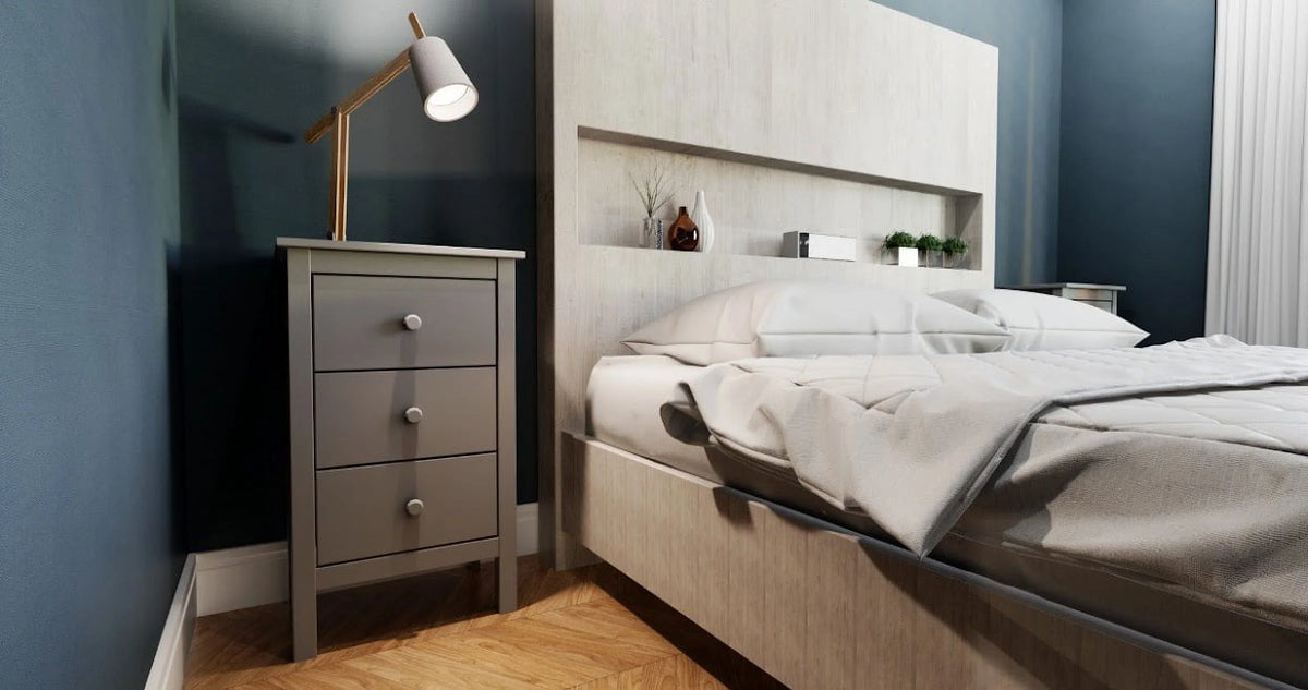 White 3 Drawer Extra Tall Nightstand R338319