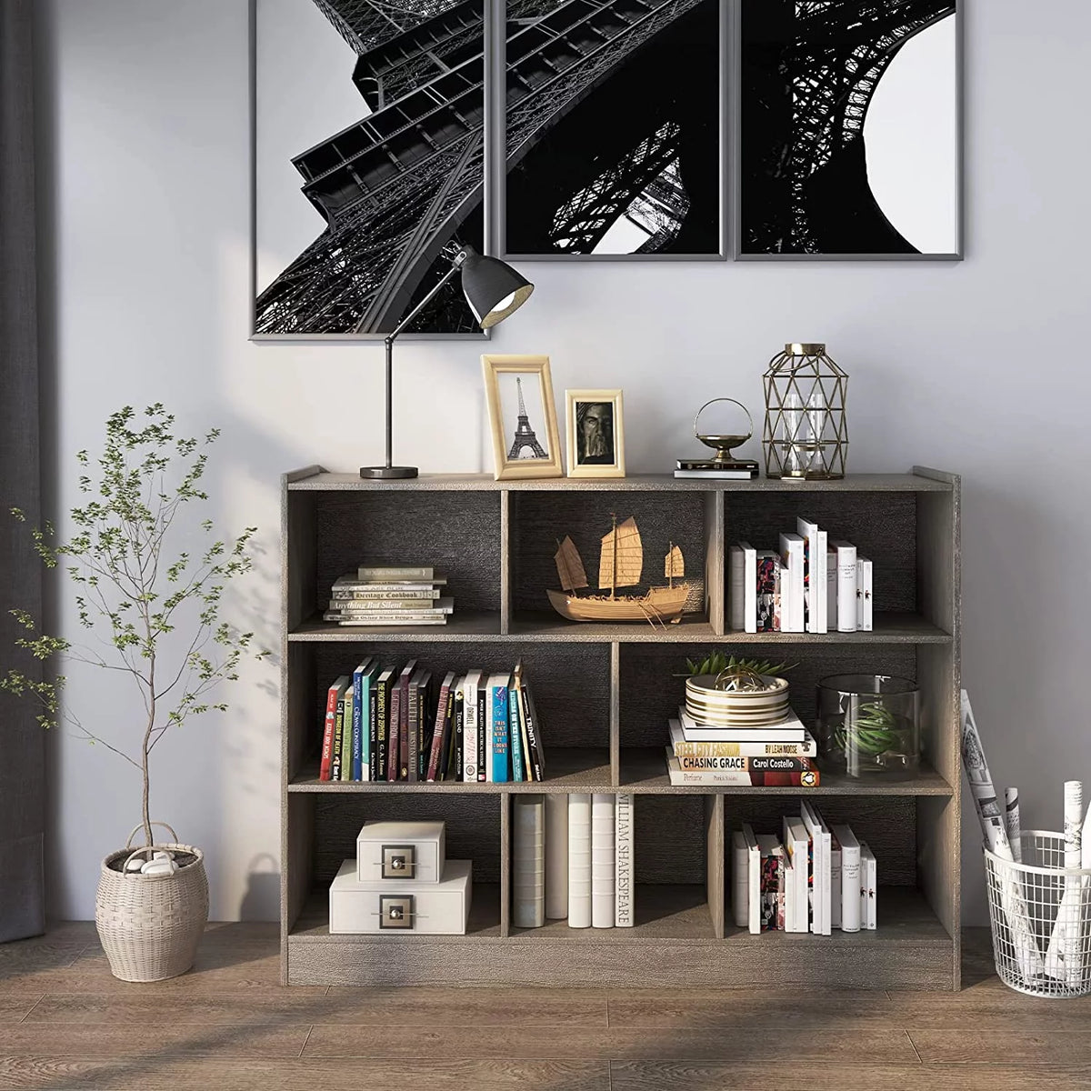 3 Tier 8 Cube Wood Storage Bookcase L59916