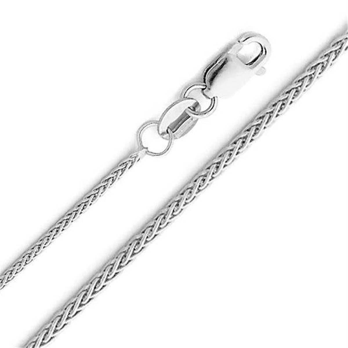 14k White Gold Wheat Chain Necklace 24 inch E555640