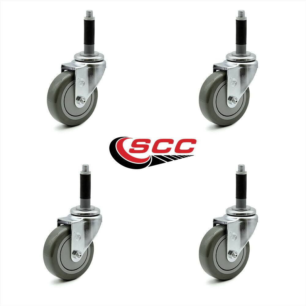 Gray Polyurethane Swivel Casters Set of 4 E9520