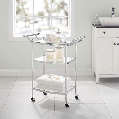 Metal Bar Cart in Chrome W8598