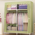 Fabric Portable Closet Wardrobe with 2 Clothes Hanging Rails and 4 Shelves V12280