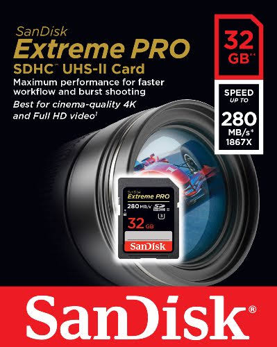 32GB Extreme Pro SD Card UHS-II K255