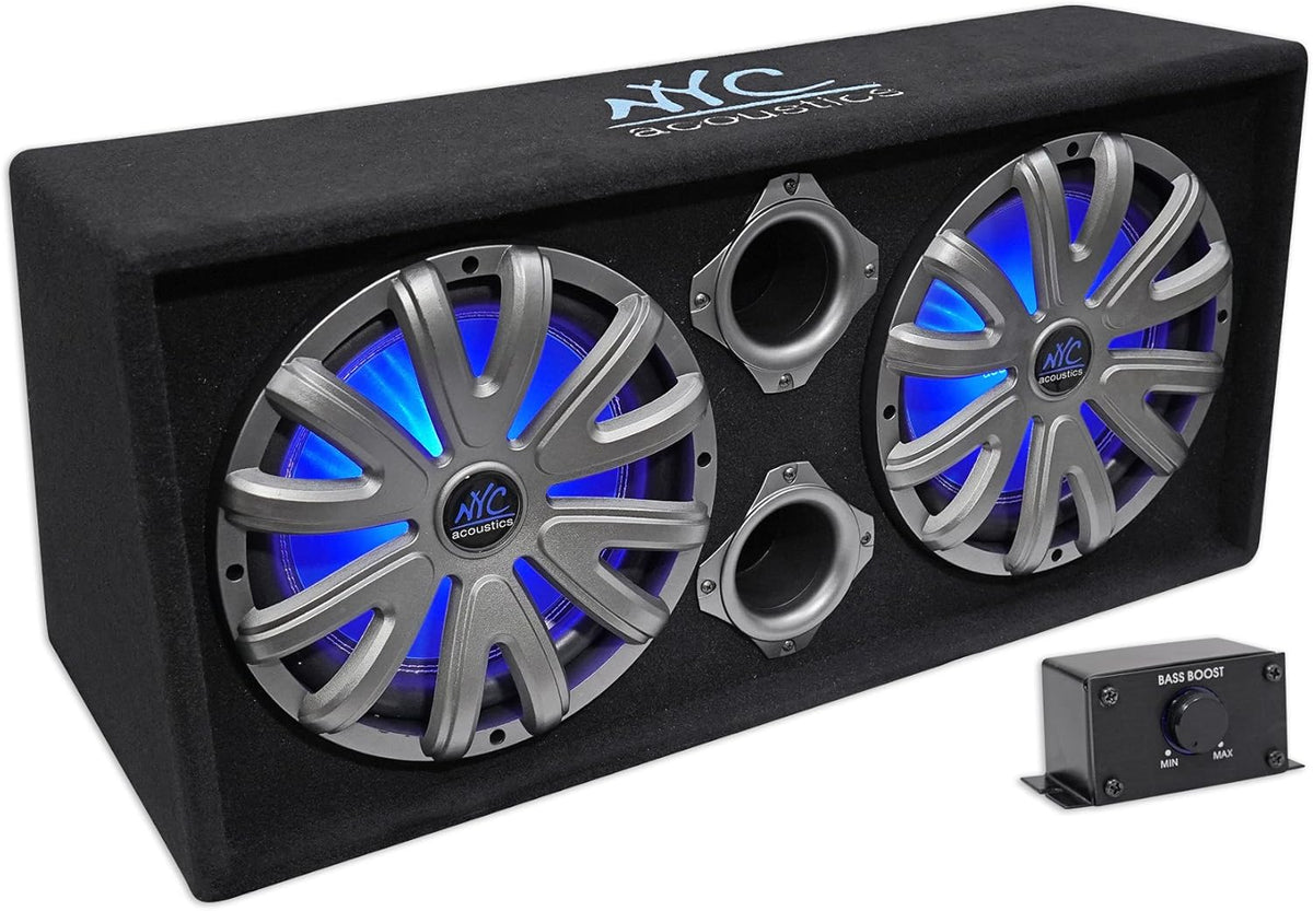 Dual 12" 1800w Powered Car Subwoofer System L874