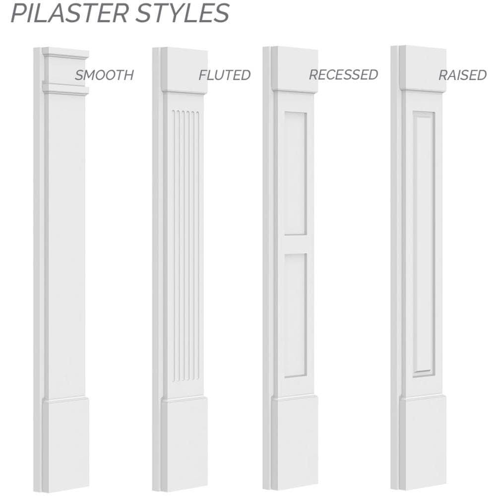 PVC Raised Panel Pilaster with Capital & Base (Pair) K31795