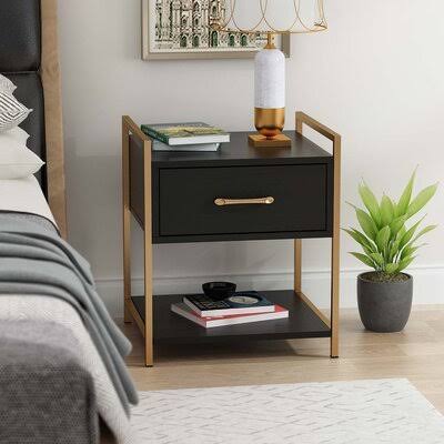 2-Tiers Wooden End Side Table with Drawer R156