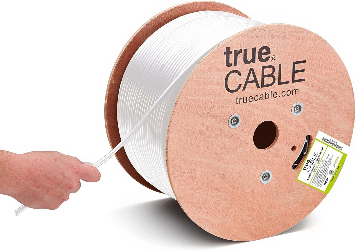 Cat5e Outdoor Shielded 1000ft Black 24AWG Solid Bare Copper Ethernet Cable B159