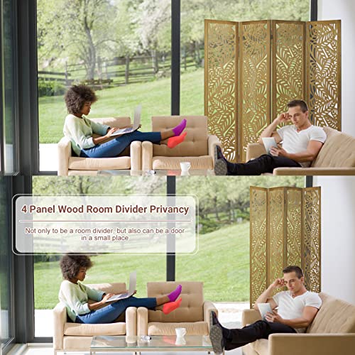 6 Panel Freestanding Folding Room Divider Screen (Brown) R24946