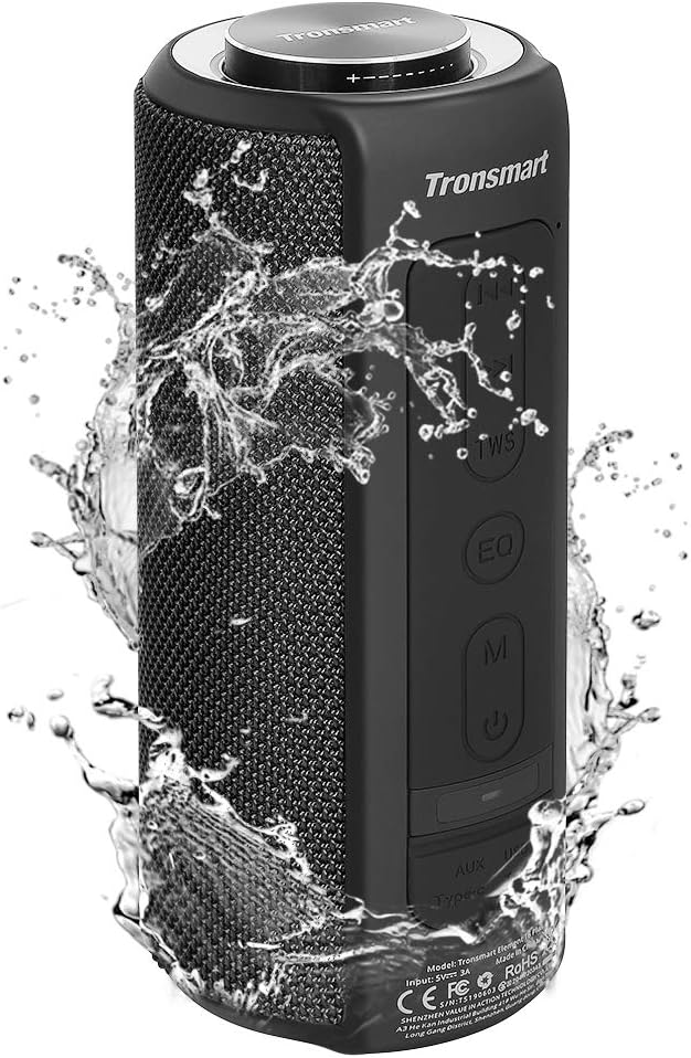 Waterproof Bluetooth Speaker with 40W Stereo Sound, 15H Playtime, IPX6 D410