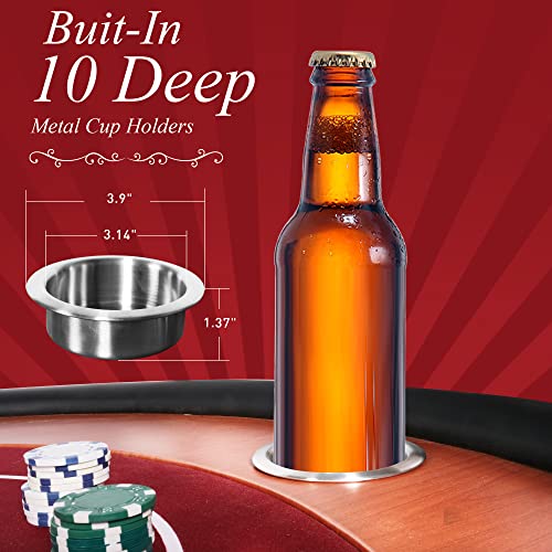 84" Foldable Poker Table with Chips Tray R346579