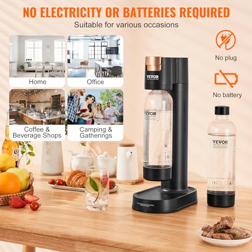 Black Sparkling Water Maker with 2 BPA-free 1L PET Bottles Z245