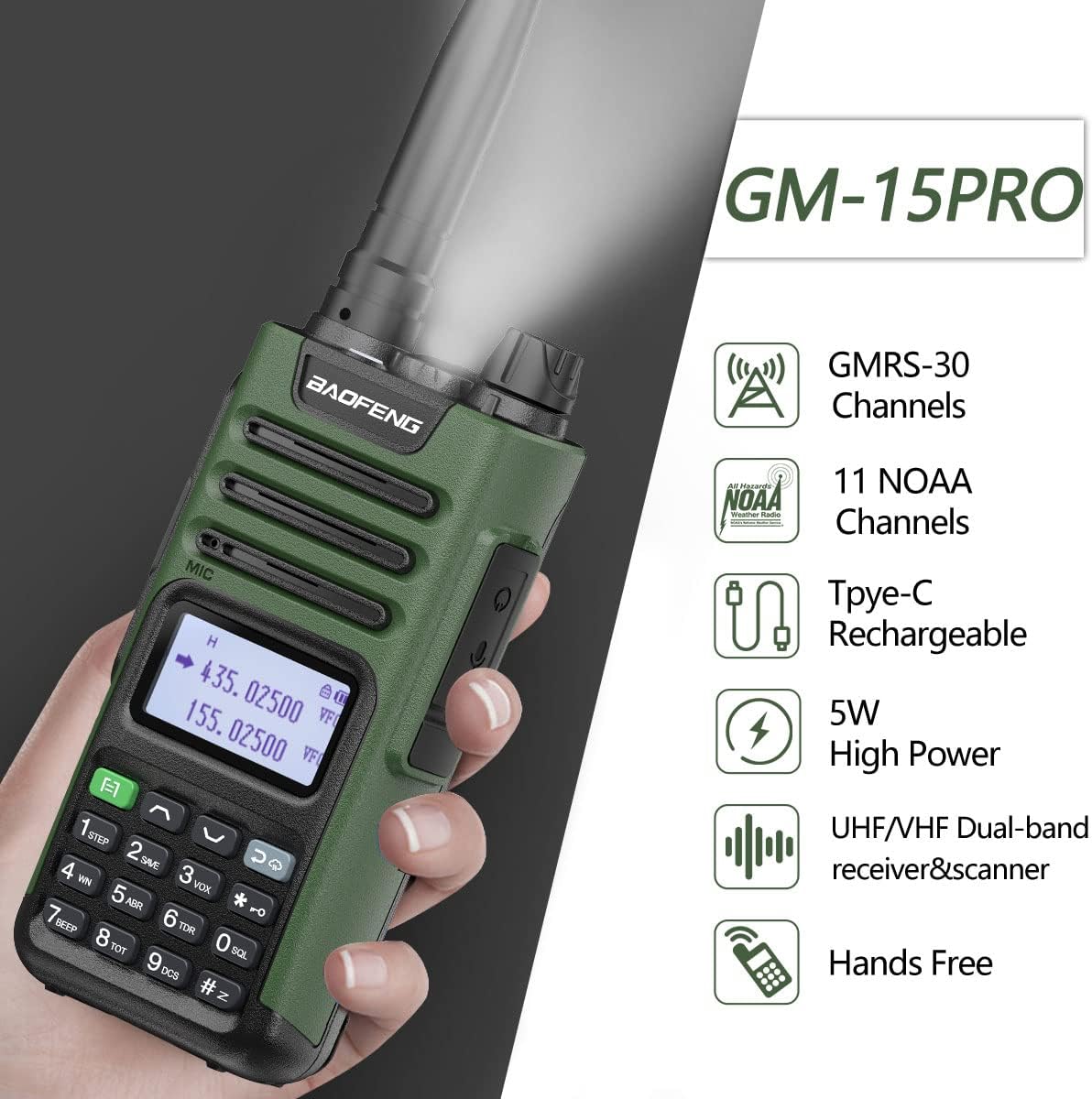 Rechargeable Long Range Two Way Radio Pack of 2 V223