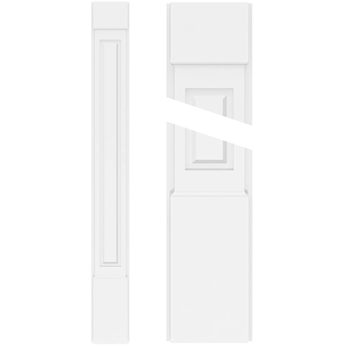 PVC Raised Panel Pilaster with Capital & Base (Pair) K31795