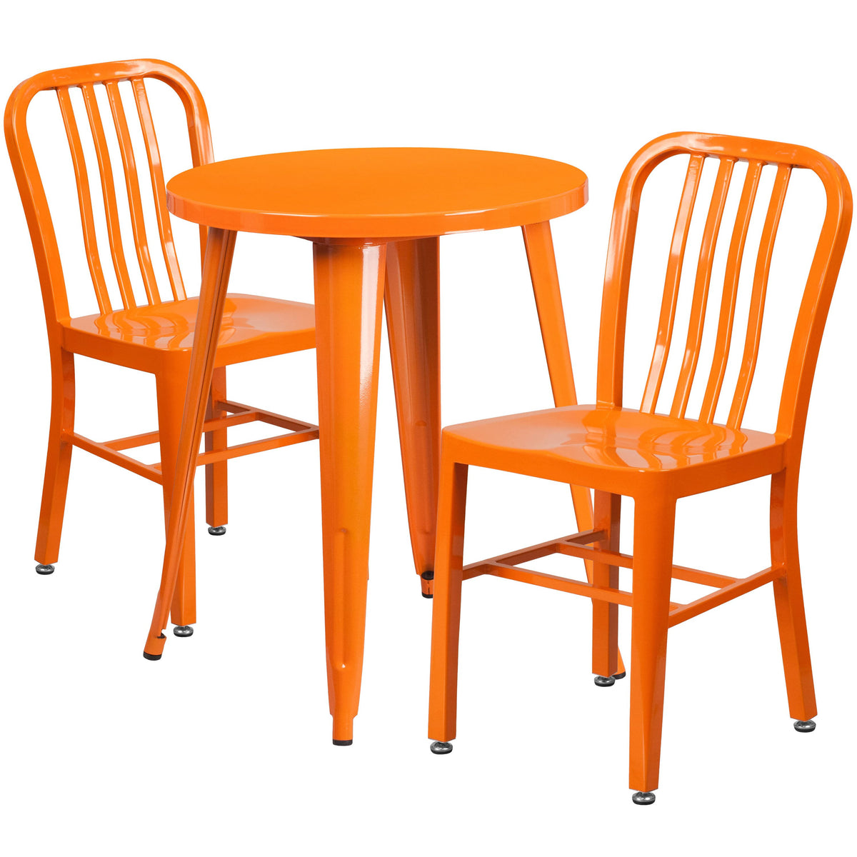 Red Metal Indoor-Outdoor Table Set with 2 Chairs G725601