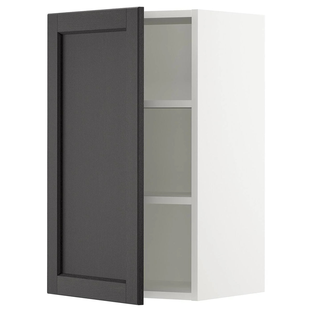 Wall Cabinet, White Black Stained, 18x15x30 T359